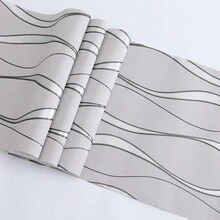 1 rollo de papel tapiz no tejido, sin adhesivo, diseño para estudio, dormitorio, sala de estar, decoración de pared de dormitorio - Gris - Ver 4