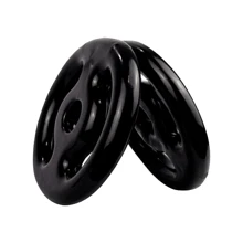 Kit 02 Anilhas Emborrachado 2kg Academia Treino Musculação - Preto - Visão 1
