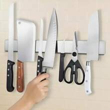 30/40/50CM Stainless Steel Knife Stand Strip Organizer Strong Magnetic Knife Holder Wall Mount Kitchen Bar Storage Kitchen Accessories