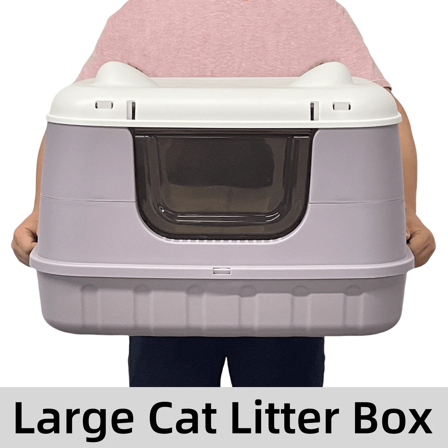 Large Enclosed Cat Litter Box, Open Top Cat Litter Box, Foldable DualUse Cat Litter Pan With