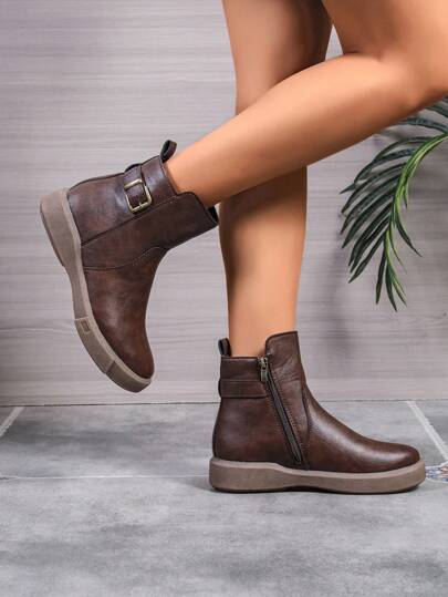 2024 New  Boots For Women, British Style, Short Ankle Boots With Side Zipper, Fall/Winter Chelsea Boots