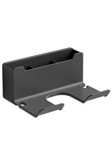 1pc Wall-mounted Hair Dryer Holder With Plug Hook And Storage Box For Hairdressing Tools - White - View 6