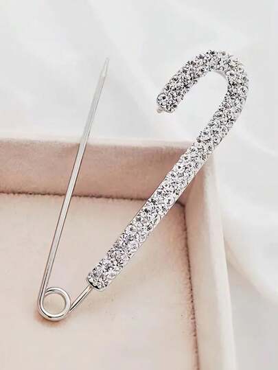 1pc Elegant Rhinestone Neckline Pin Decoration Brooch - Oversized, Anti-Slip, Perfect Accessory For Women Cardigans And Coats - Simple, Sophisticated Design For Everyday Wear Dress Accessories Pin For Clothes Bag Charm Backpack For School Office Accessories Shirts Jacket Jewelry Halloween Clothes Pin Funny Cute Teacher Gifts Costume Accessories Bag Charms