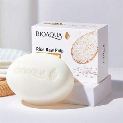 100g 天然大米原浆精华皂，适用于日常面部和身体护理 - 温和有效，男女皆宜