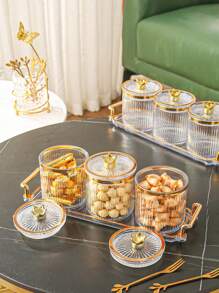 1 件/4 件/套塑料多功能储物罐，密封容器带托盘圣诞礼物 - 無色 - 查看 5