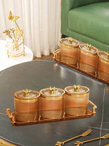 1 件/4 件/套塑料多功能储物罐，密封容器带托盘圣诞礼物 - 無色 - 查看 6