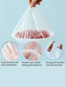 100pcs/200pcs/300pcs Reusable Silicone Stretch Lids, Food Fresh Keeping Covers, Universal Elastic Seal Wrap For Bowls, Cups, Containers - Transparent - View 5