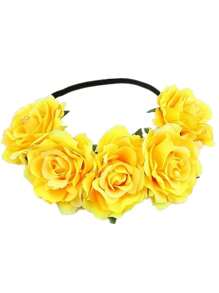 1个玫瑰花冠，高19.68英寸（50厘米），新娘发饰，适用于婚礼、派对、海滩度假、波西米亚风装饰道具。情人节配饰 - 彩色 - 查看 21