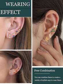 Set da 4 orecchini in stile marino con stelle marine e tartarughe, gioielli esquisiti e carini con cristalli di zirconia ipoallergenici, per decorazione quotidiana e regalo per le donne