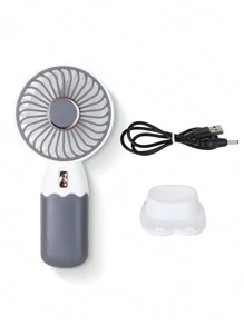 AOYI 1 pezzo Ventilatore portatile a batteria portatile con design elettroplaccato minimalista, incluso cavo di ricarica USB e funzione base porta telefono