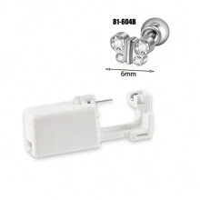 1PC Easy To Use Disposable Sterile Ear Piercer With Flower Gem Ball Buckle Set Piercing Gun Body Piercing Jewelry Valentines - Silver - View 12