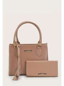 Women Top Handle Bags - 卡其色 - 查看 1
