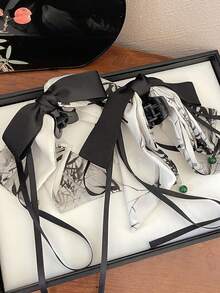 Nuevo broche para el cabello de estilo chino antiguo con pinza de cinta de lazo de estilo de pintura de tinta china, elegante accesorio para el cabello con forma de garra para la cabeza, accesorio para el cabello de primavera