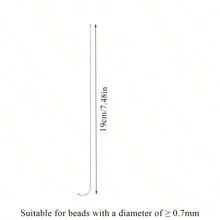3入組帶彎尖的穿珠針，適用於珠寶製作