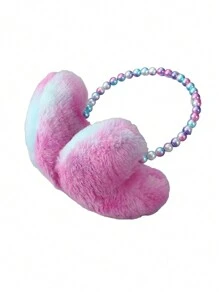 1pc Children's Cute Heart Shaped Pearl Decor Plush Ear Muffs For Warmth And Cold Protection In Autumn And Winter - Love - View 8