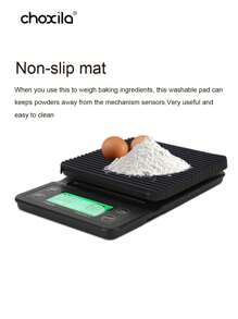 choxila 1 件带计时器的咖啡秤，LCD 背光显示屏，高精度厨房秤，带去皮功能，最大负载 6.6LB/3KG，0.1g 精度传感器（不含电池）返回学校 - 黑色 - 查看 6