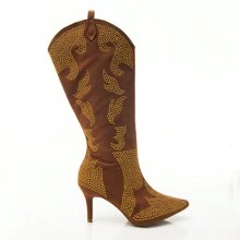 Pé Vermelho Women Mid-Calf Boots - Lạc đà - Xem 3