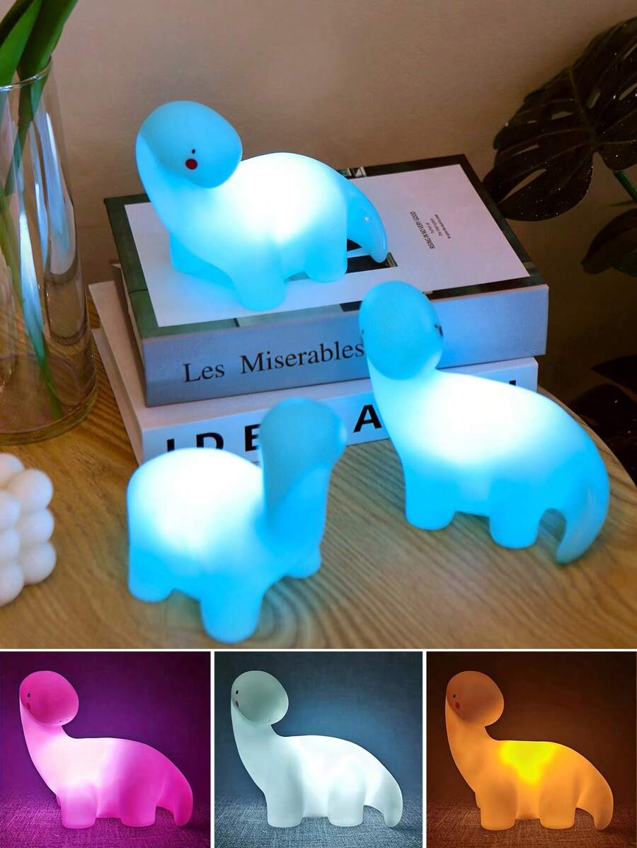 1 pieza Luz nocturna de diseño mini en forma de Dragón con cuello de serpiente, animal lindo o lámpara en forma de dinosaurio, de mesa en amarillo/blanco/azul/rosa. Gran sorpresa para regalo de cumpleaños, lámpara de cabecera de decoración para escritorio. El mejor regalo para amigos, padres, abuelos, novio, novia. - Blanco - Ver 1