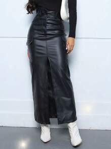 Women Denim Skirts - Black - View 1