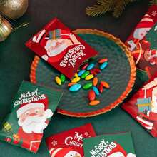 100 bolsas de embalaje para galletas navideñas - Bolsas reutilizables de aluminio para caramelos, chocolate y galletas - Material de PVC, decoraciones navideñas para fiestas festivas y suministros de envolver regalos (estilo aleatorio) Decoración navideña, Recuerdos de la fiesta de Navidad, Suministros para la fiesta de Navidad, Fiesta de Navidad, Feliz Navidad, Nochebuena - Multicolor - Ver 3