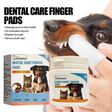 50 件 Yegbong 宠物牙齿指刷套、宠物牙齿湿巾，用于清新口气和去除牙垢