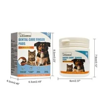 50 件 Yegbong 宠物牙齿指刷套、宠物牙齿湿巾，用于清新口气和去除牙垢