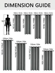 1入/2入組帶塗層和隔熱襯裡的遮光窗簾，適用於客廳，臥室，廚房，浴室，家居裝飾，房間裝飾 - 132*274(52inch*107 inch)2Panels - 查看 6