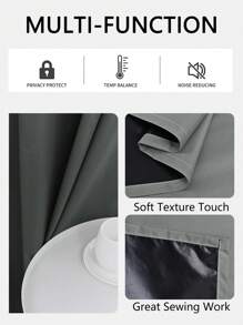 1入/2入組帶塗層和隔熱襯裡的遮光窗簾，適用於客廳，臥室，廚房，浴室，家居裝飾，房間裝飾 - 132*274(52inch*107 inch)2Panels - 查看 9