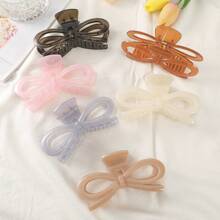 1pc Large Bow Hair Claw Clip, Suitable For Daily Wear And Dressing Up Hair Clips Hair Jaw Clip Hair Clamps Hair Clutch Hair Catcher Clip, Casual Fall Winter Hair Accessories For Women For Vacation Outfits Woman - Multicolor - View 10
