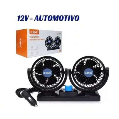 Ventilador Automotivo Duplo Alto Fluxo De Ar 12 Volts