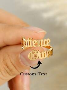 Custom Two Names Rings For Women Men Stainless Steel Customized Double Names Ring Male Female Personalized Ring Jewelry Gift ﻿