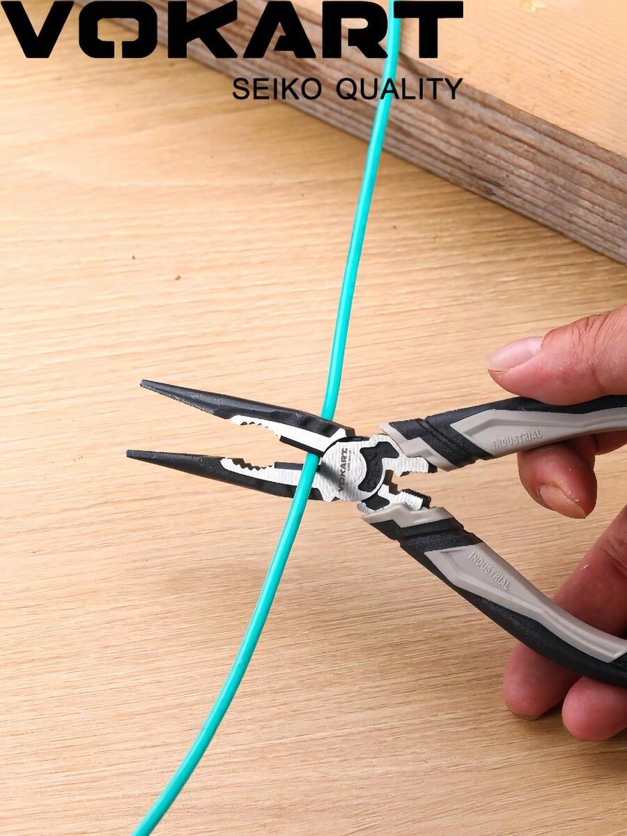 VOKART Needle Nose Pliers, 8or6 Inch  Wire Stripper/Crimper/Cutter Function, Premium Heavy-Duty CRV Steel Hand Tool Plier For Home, Crafts,Suitable For Men, Or As A Gift For Men.Valentine's Day Or Father's Day And Labor Day - Black - View 1