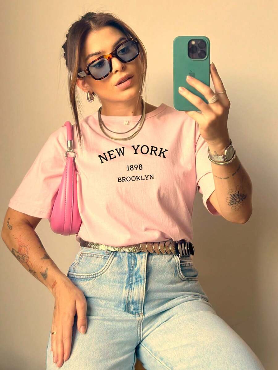 Women T-Shirts - Màu Hồng baby - Xem 1