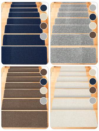7PCS Non-Slip Stair Treads For Wooden Steps - Heavy Duty Carpet Tape With Double Adhesive Backing, Anti-Skid Stair Pads For Indoor/Outdoor Stairs, Home/Office, Step Protection & Noise Reduction Gifts Birthday Graduation