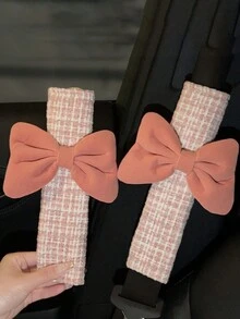 2入組汽車安全帶肩墊，女性汽車用車帶蝴蝶結，全季節通用汽車內飾產品 - 均碼 - 查看 8