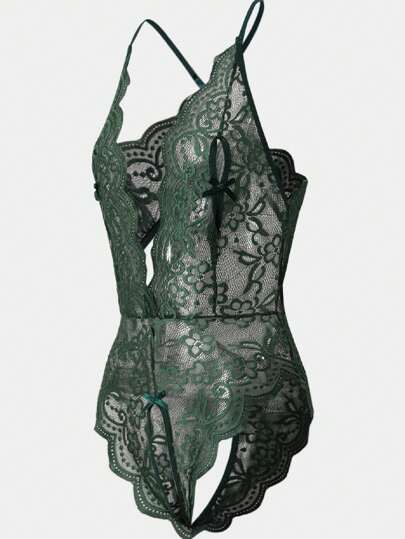 Verleidelijke Kanten Open Crotch Bodysuit Lingerie, Strappy One Piece Bodysuit, Elastic Temptation, Stylish Personalized, Going Out view 8