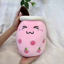 1 pezzo Cuscino peluche a forma di tè al latte simulato carino, bambola tazza di tè al latte alla frutta divertente, regalo per il letto - Multicolore - Visualizzare 14