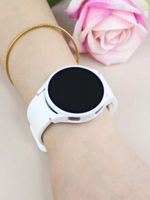 Banda de reloj de silicona Galaxy Watch de Samsung + Funda de Galaxy Watch de 2 en 1, suave, cómoda y resistente al agua con hebilla de remache. Funda protectora de PC anti-caídas y resistente a arañazos con película protectora de acero y vidrio, compatible con Samsung Galaxy Watch 4/5/6/7 de 40MM y 44MM, universal para hombres y mujeres