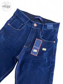 Young Boys Pants - 深色水洗藍 - 查看 2