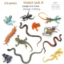 Realistic Insect, Reptile & Amphibian Toy Set, Including Cockroach, Fly, Frog, Snake, Grasshopper, Centipede, Ant, Mantis, Slug, Lizard, Chameleon - Educational & Fun Gift For Kids Room Decoration - Multicolor - View 17
