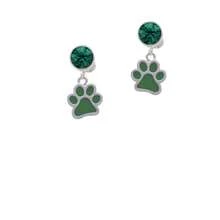Delight Jewelry Medium Translucent Green Paw Crystal Clip On Earrings - 綠水晶 - 查看 2