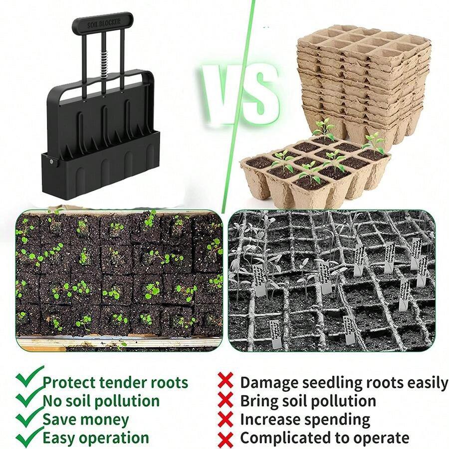 Bonsai Gardening Soil Block Maker Model Mold Planting Tool, Manual Soil