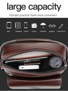 1pc Men's Shoulder/Crossbody/Waist/Hand Chest Bag, PU Water-Proof & Wear-Resistant Material With Large Capacity Pockets, Adjustable Strap, Convenient And Portable New Fashionable Business Bag Ideal Gift Simpler Classic Camping Sling Bags Winter Brown Bag Back To School Vintage Shoulder Bag Gift Bag Pack Cross Body Bag Spring Vintage Bags School Supplies Purse Sling Bag For Men Mini Bag Small Bag Office Bag Sling Bag Side Bags For Men Pouch