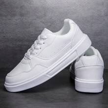 Novo Tênis Branco de Sola Grossa, Projetado por Celebridade, Bonito, Confortável, Leve, Estiloso, Versátil, Na Moda, Casual, Atlético para Homens - Branco - Visão 19