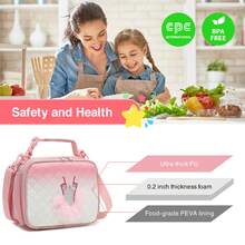 Bolso de almuerzo Beaulyn para niñas - Bolsa de almuerzo fresca y resistente al agua y aislada para niñas, niños pequeños, adolescentes, regalos escolares, suministros escolares, organizador escolar para el regreso a clases, bolsas de almacenamiento para maestros, bolsas organizadoras para la sala de clases - Rosa - Ver 7