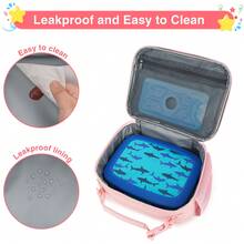 Bolso de almuerzo Beaulyn para niñas - Bolsa de almuerzo fresca y resistente al agua y aislada para niñas, niños pequeños, adolescentes, regalos escolares, suministros escolares, organizador escolar para el regreso a clases, bolsas de almacenamiento para maestros, bolsas organizadoras para la sala de clases - Rosa - Ver 5