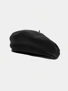 1顶女士秋冬新款羊毛贝雷帽，时尚英伦复古艺术家帽，百搭学生帽 - 彩色 - 查看 6