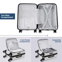 Carry-On Luggage 20 Inch Front Open Luggage Lightweight Suitcase With Front Pocket And USB Port, 1 Portable Carrying Case