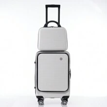 Carry-On Luggage 20 Inch Front Open Luggage Lightweight Suitcase With Front Pocket And USB Port, 1 Portable Carrying Case