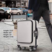 Carry-On Luggage 20 Inch Front Open Luggage Lightweight Suitcase With Front Pocket And USB Port, 1 Portable Carrying Case